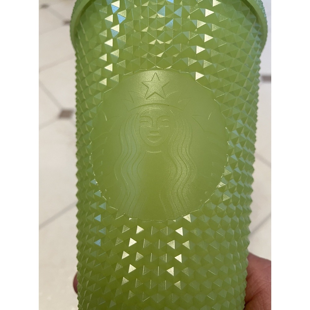 Starbucks 16oz Tumbler Studded Lemongrass Glow in the Dark 2022 Straw Halloween - Picture 6 of 8